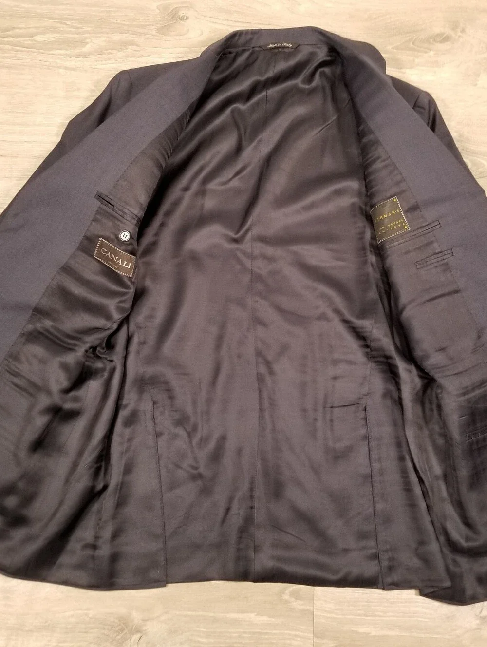 Canali Suit 2 Piece 50R EU (40R 32x30) Mens Navy Blue Rothmans Wool Two Button